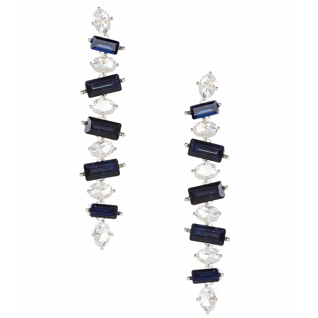 Cezanne Oval Montana Rectangle Stone Linear Earrings