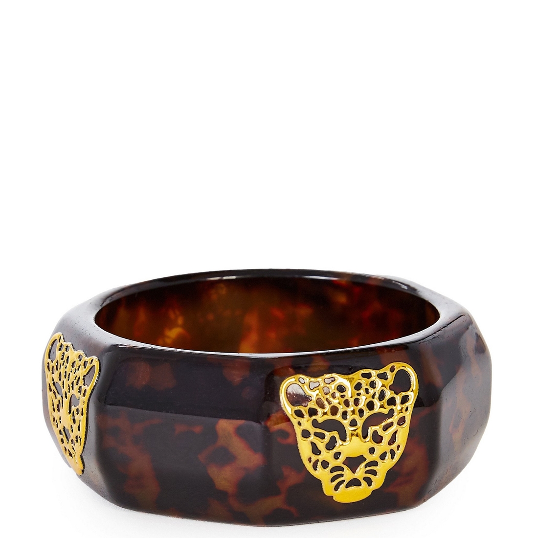 Anna & Ava Leopard Tortoise Resin Wide Bangle Bracelet