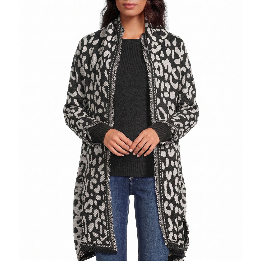 Anna & Ava Leopard Crinkle Scarf Wrap