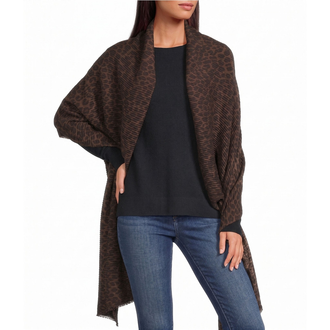 Anna & Ava Leopard Crinkle Scarf Wrap