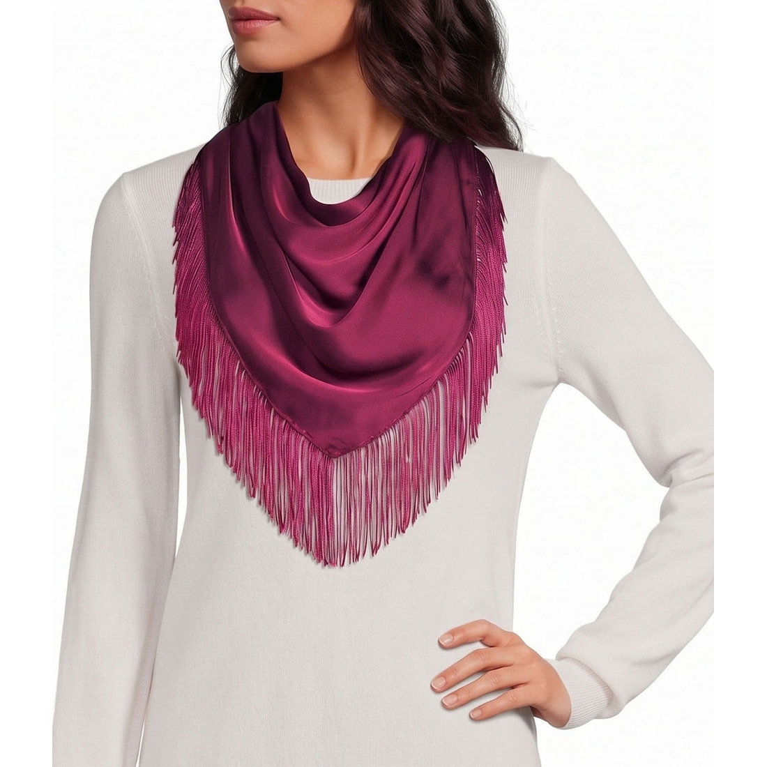 Anna & Ava Fringe Triangle Scarf