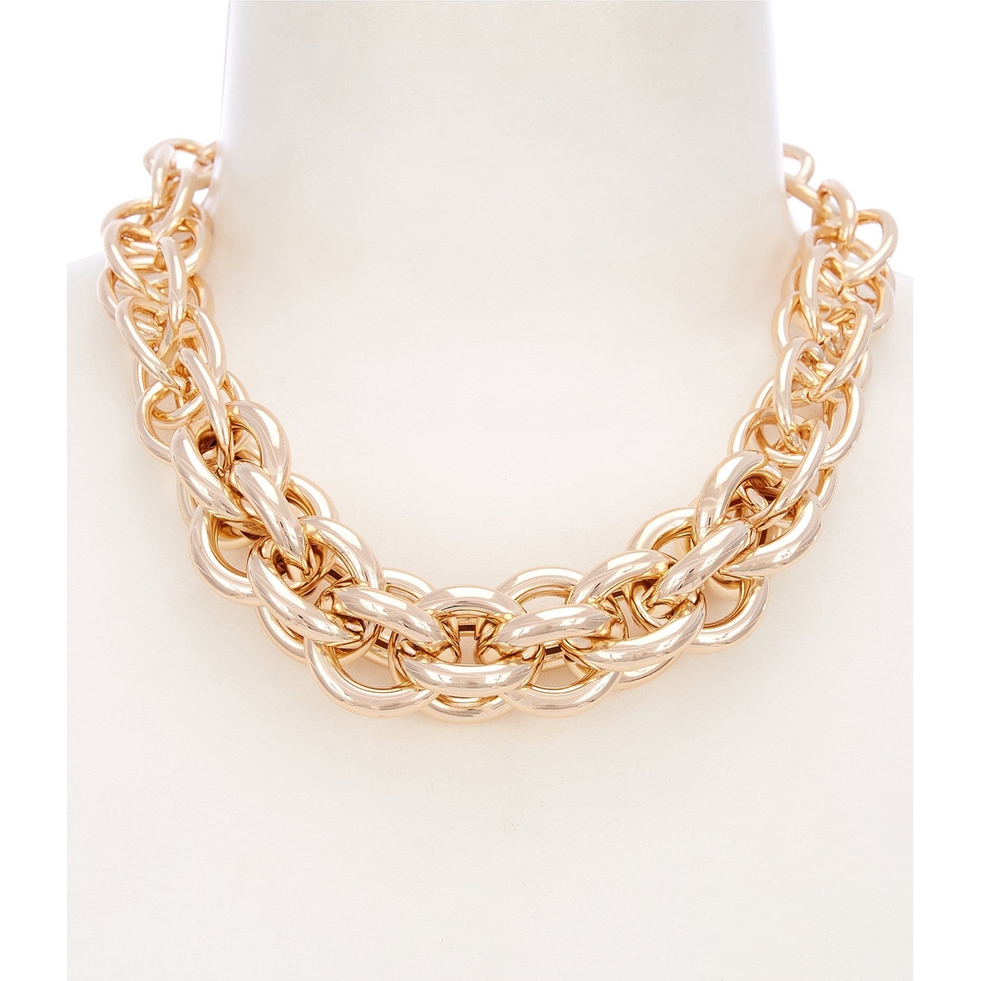 Dillard's Large Oval Link Chain Interlinked Collar Necklace