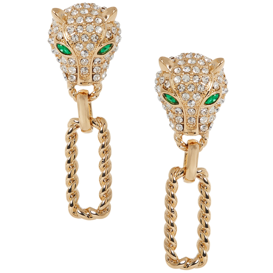 Anna & Ava Pave Cheetah Link Drop Earrings