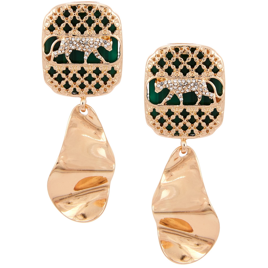 Anna & Ava Cheetah Cutout Statement Drop Earrings