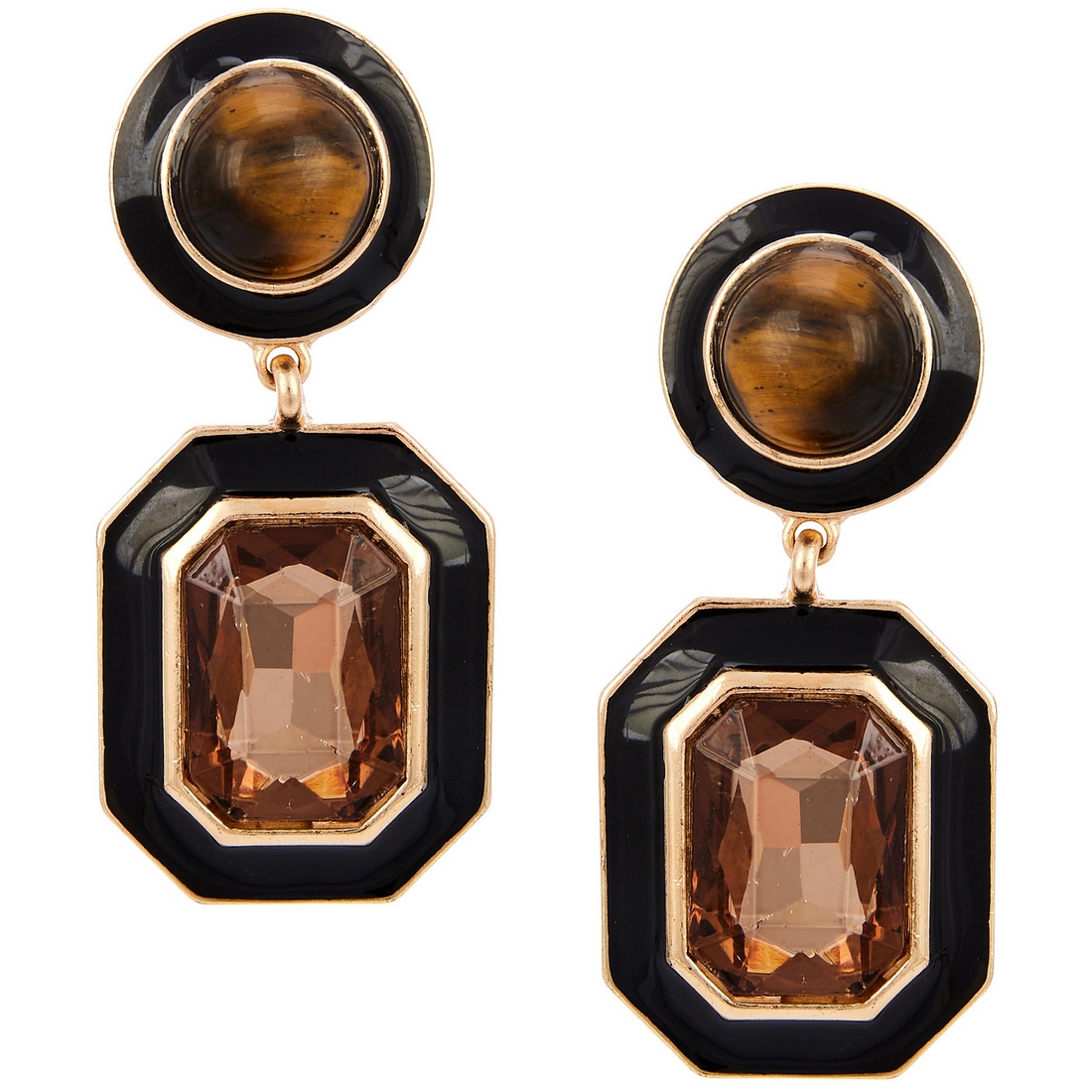Anna & Ava Double Stone Inset Drop Earrings