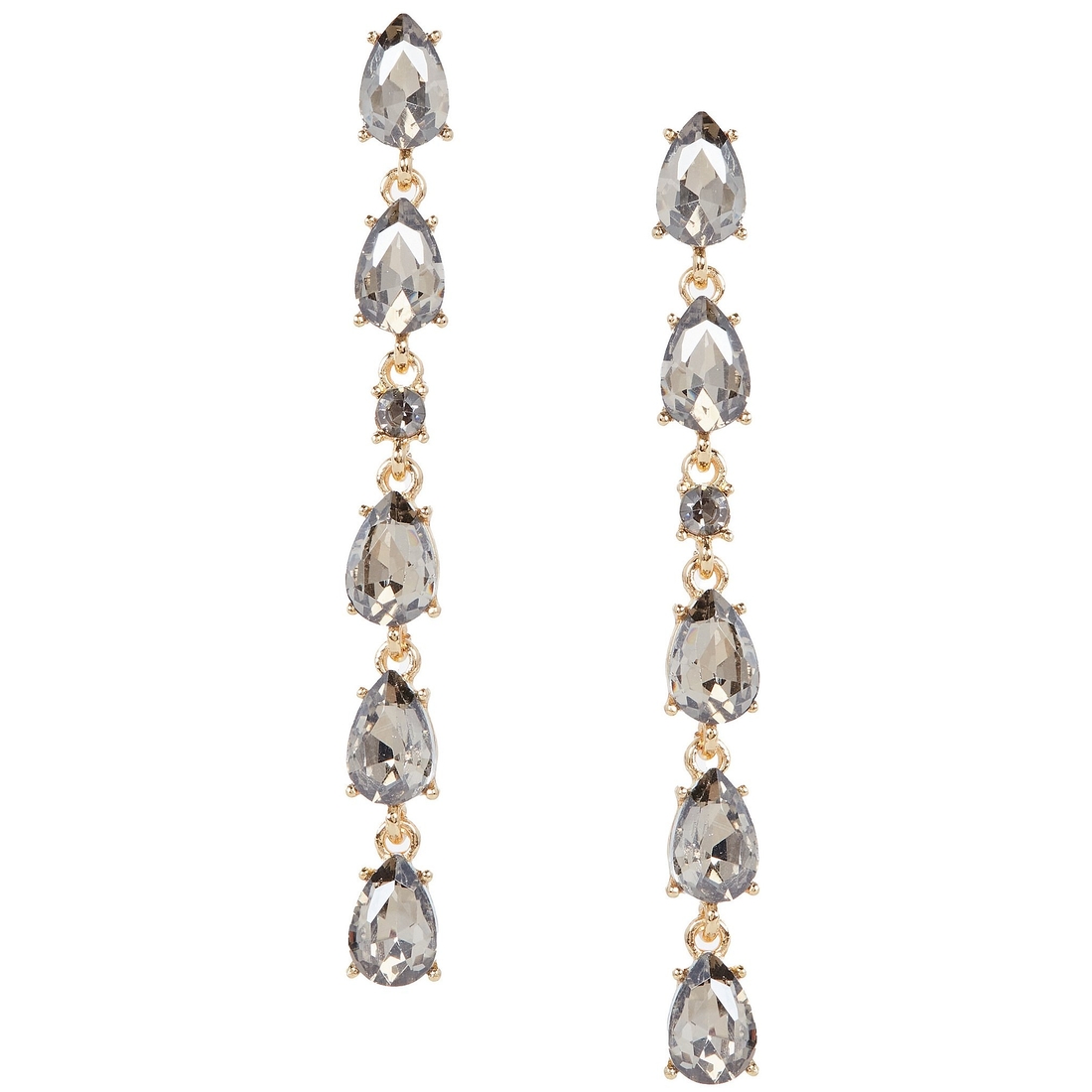 Cezanne Long Teardrops Link Drop Earrings