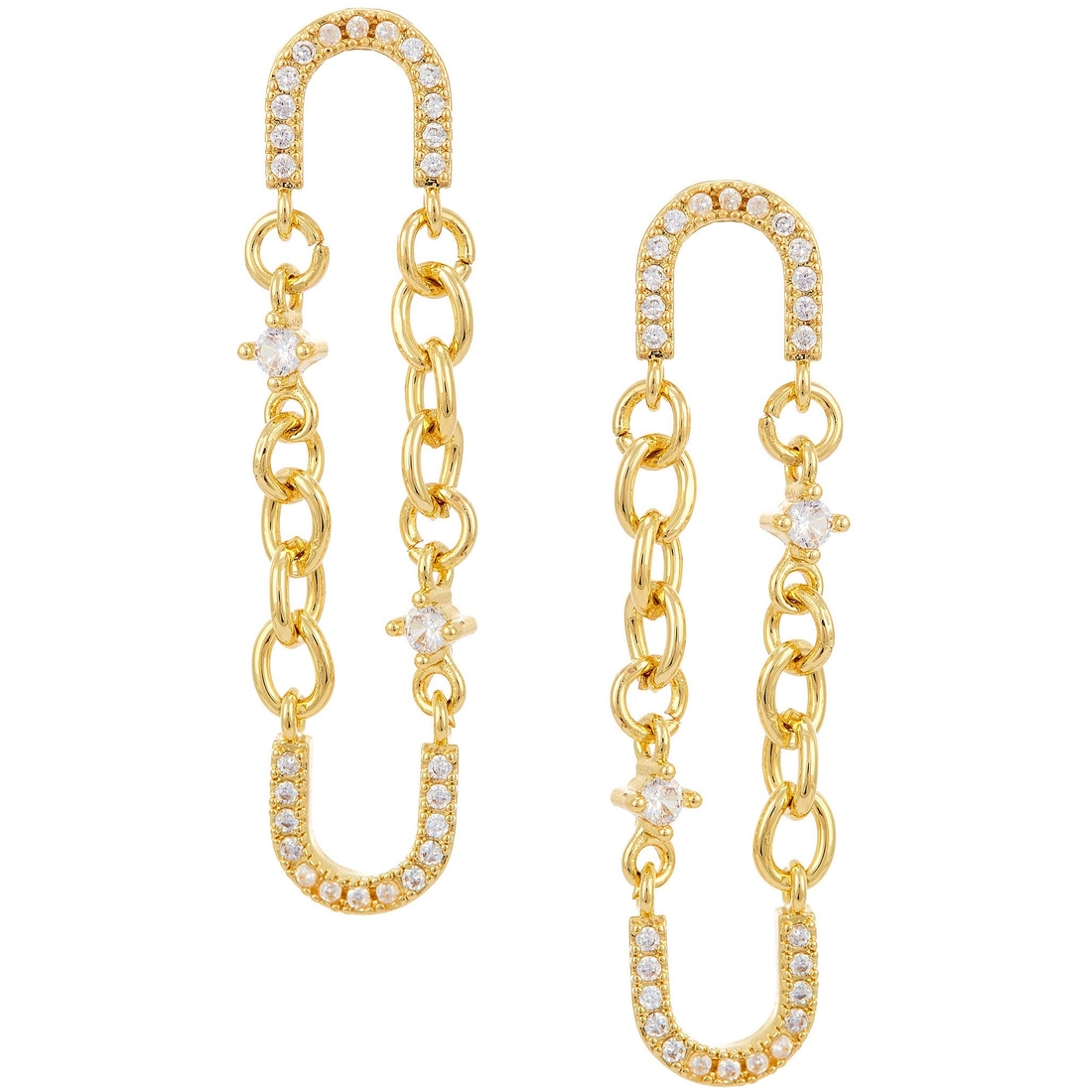 Anna & Ava Waterproof Link Oval Drop Earrings