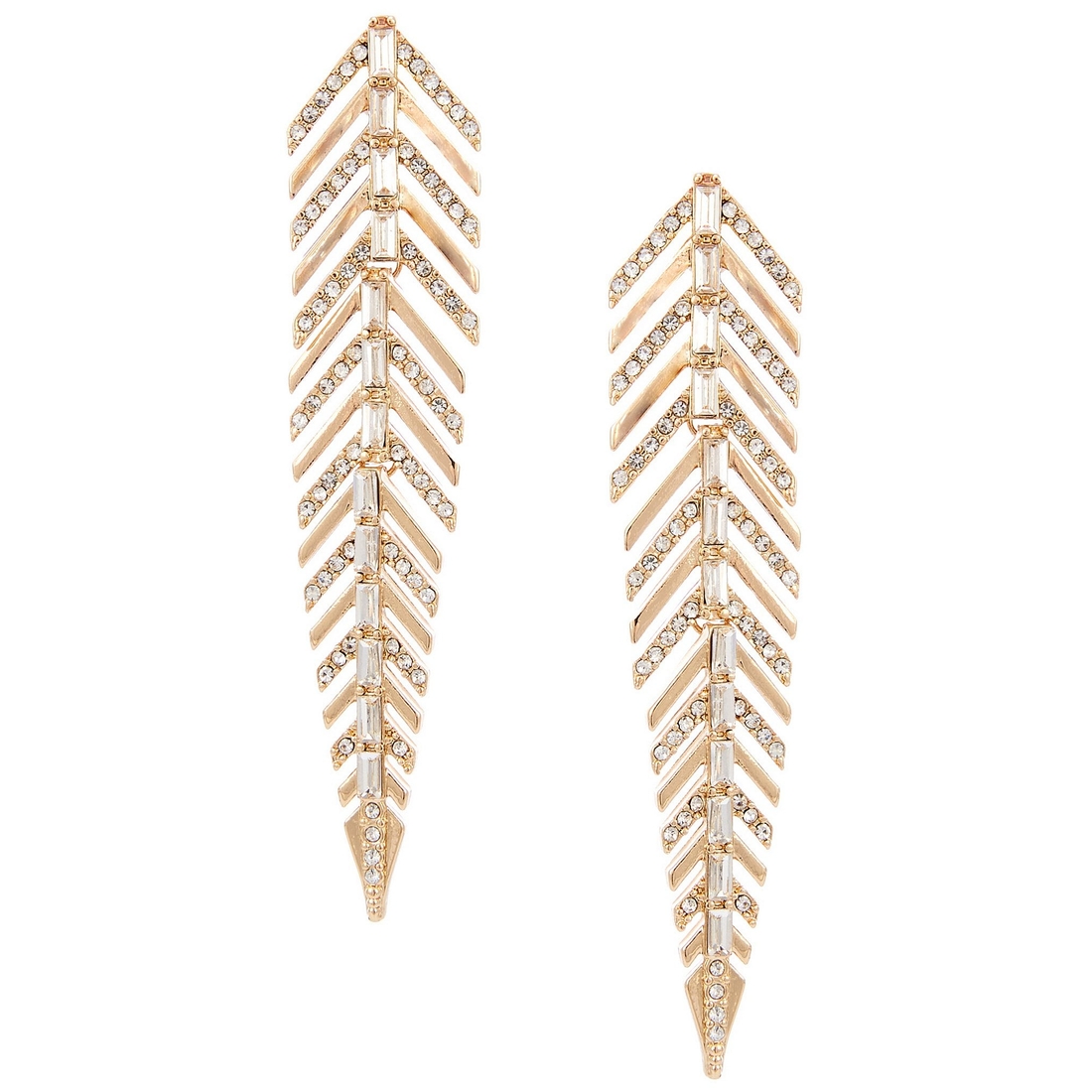 Gemma Layne Pave Cascade Leaf Drop Earrings