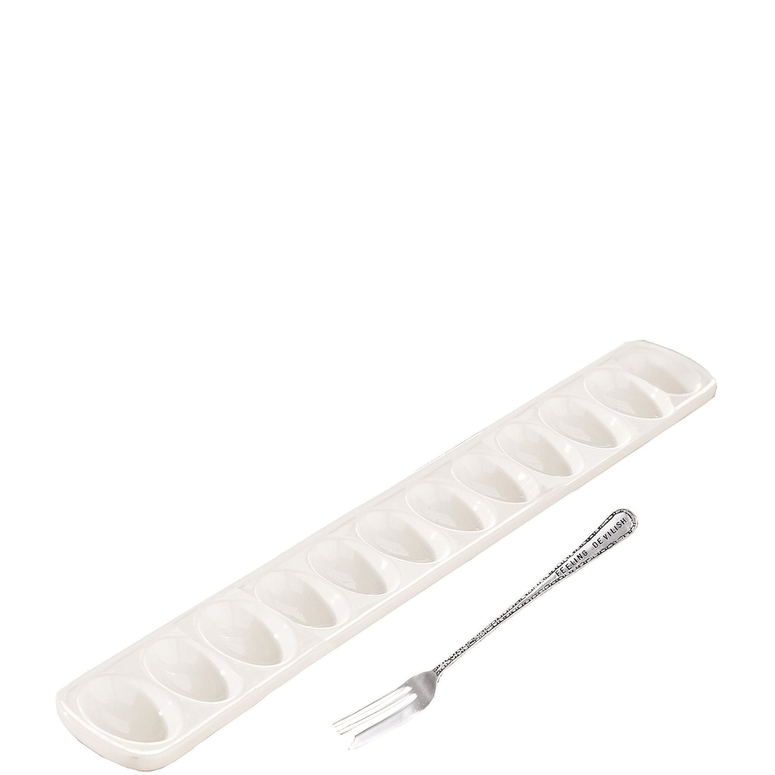Mud Pie Circa Deviled Egg Tray Feeling Devilish Fork