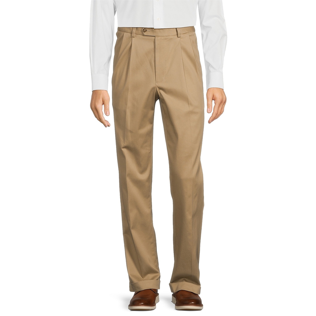 Roundtree & Yorke TravelSmart CoreComfort Big Tall Non-Iron Pleated Classic Fit Chino Pants