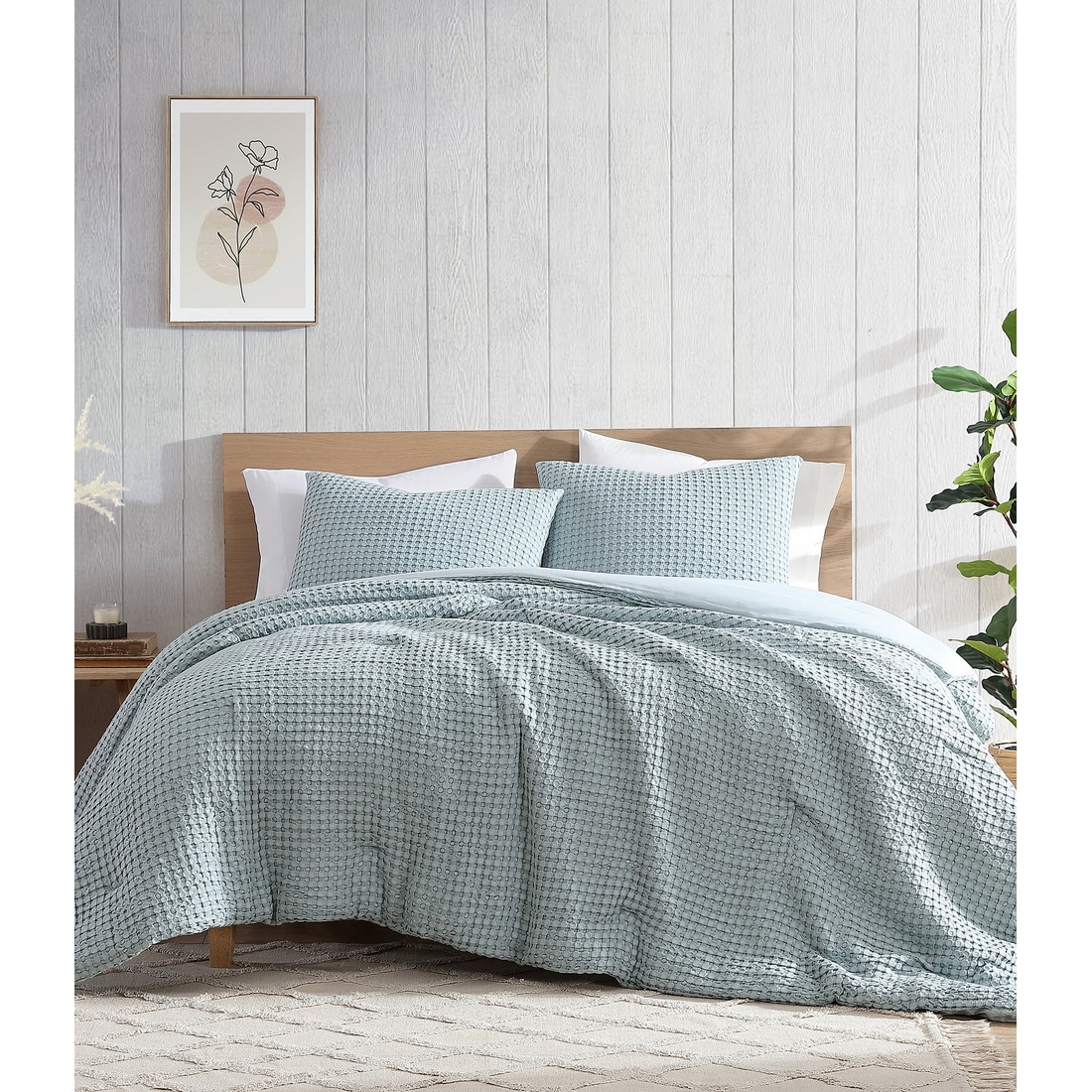 Bamboo Bliss by Royal Heritage Cascade Waffle Weave Comforter Mini Set