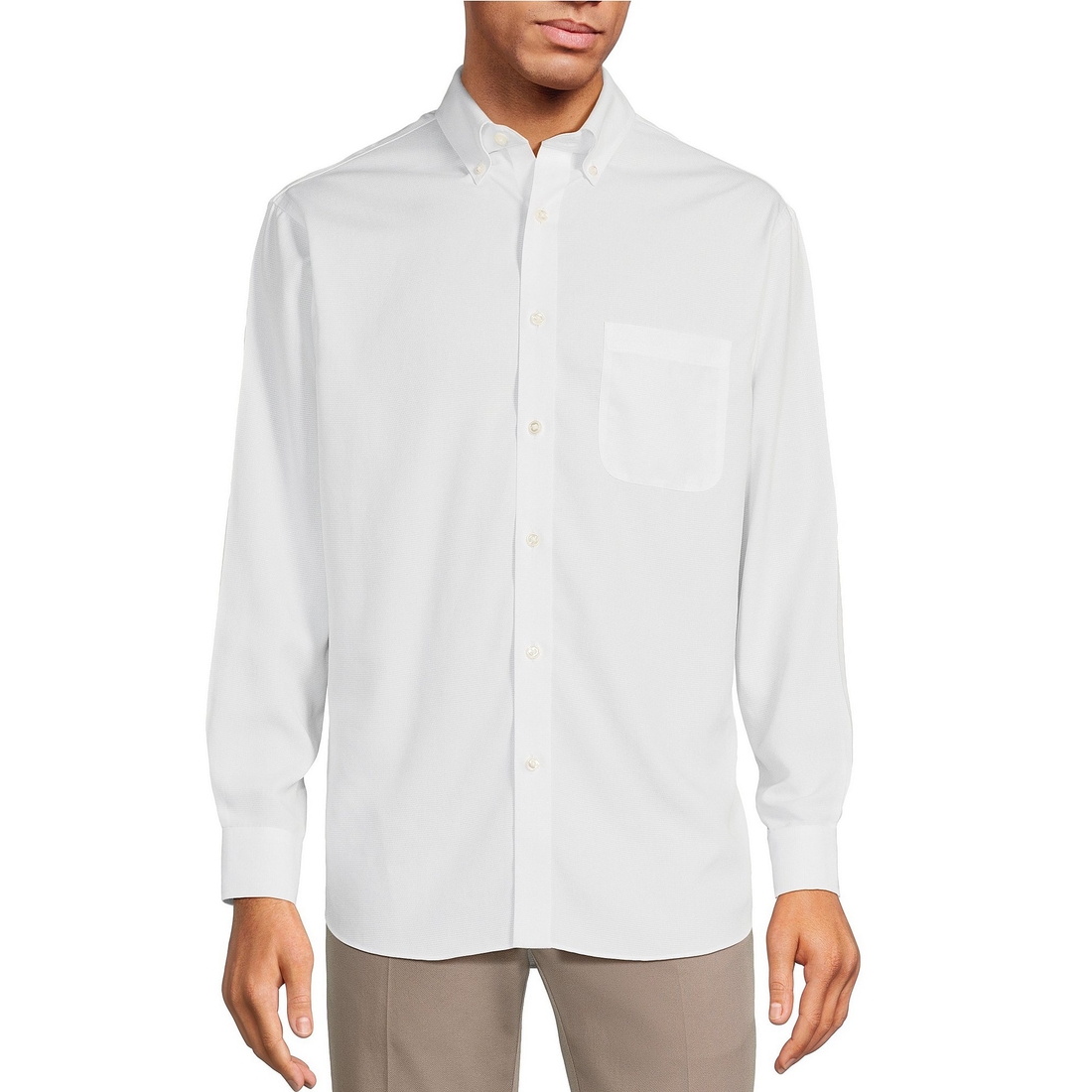 Roundtree & Yorke Gold Label Roundtree Yorke Big Tall Non-Iron Button-Down Collar Solid Dobby Sport Shirt