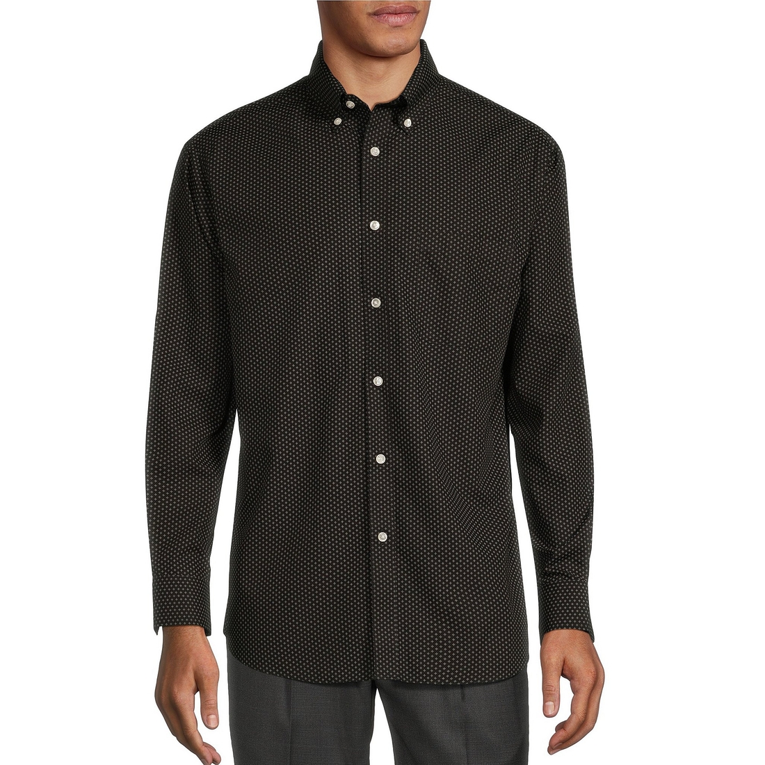 Roundtree & Yorke Gold Label Roundtree Yorke Big Tall Non-Iron Geometric Print Sport Shirt