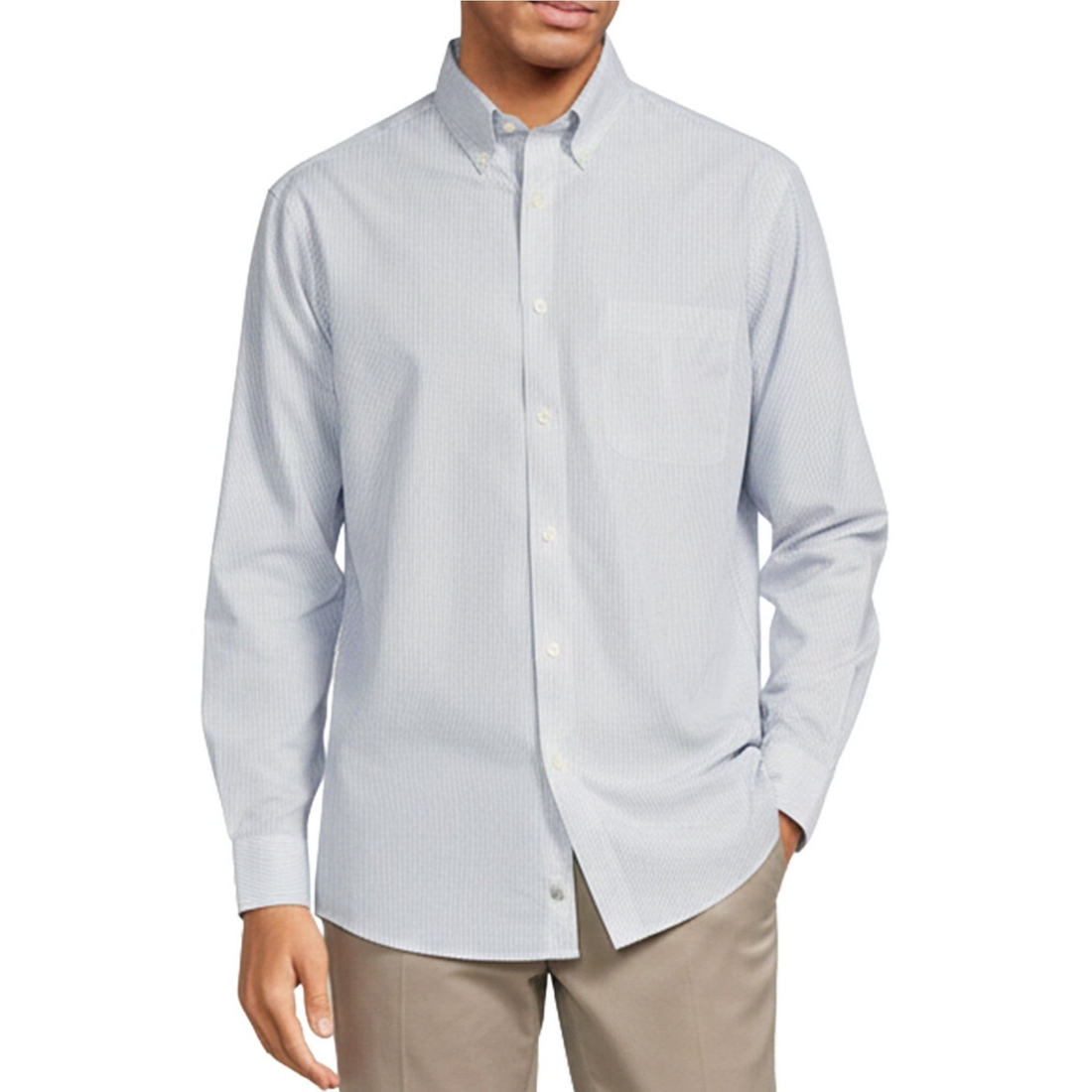Roundtree & Yorke Gold Label Roundtree Yorke Big Tall Non-Iron Pinstripe Sport Shirt