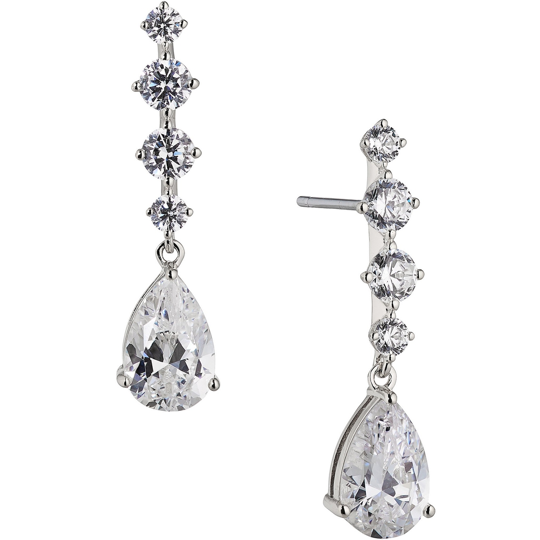 Nadri Crystal Pear Linear Earrings