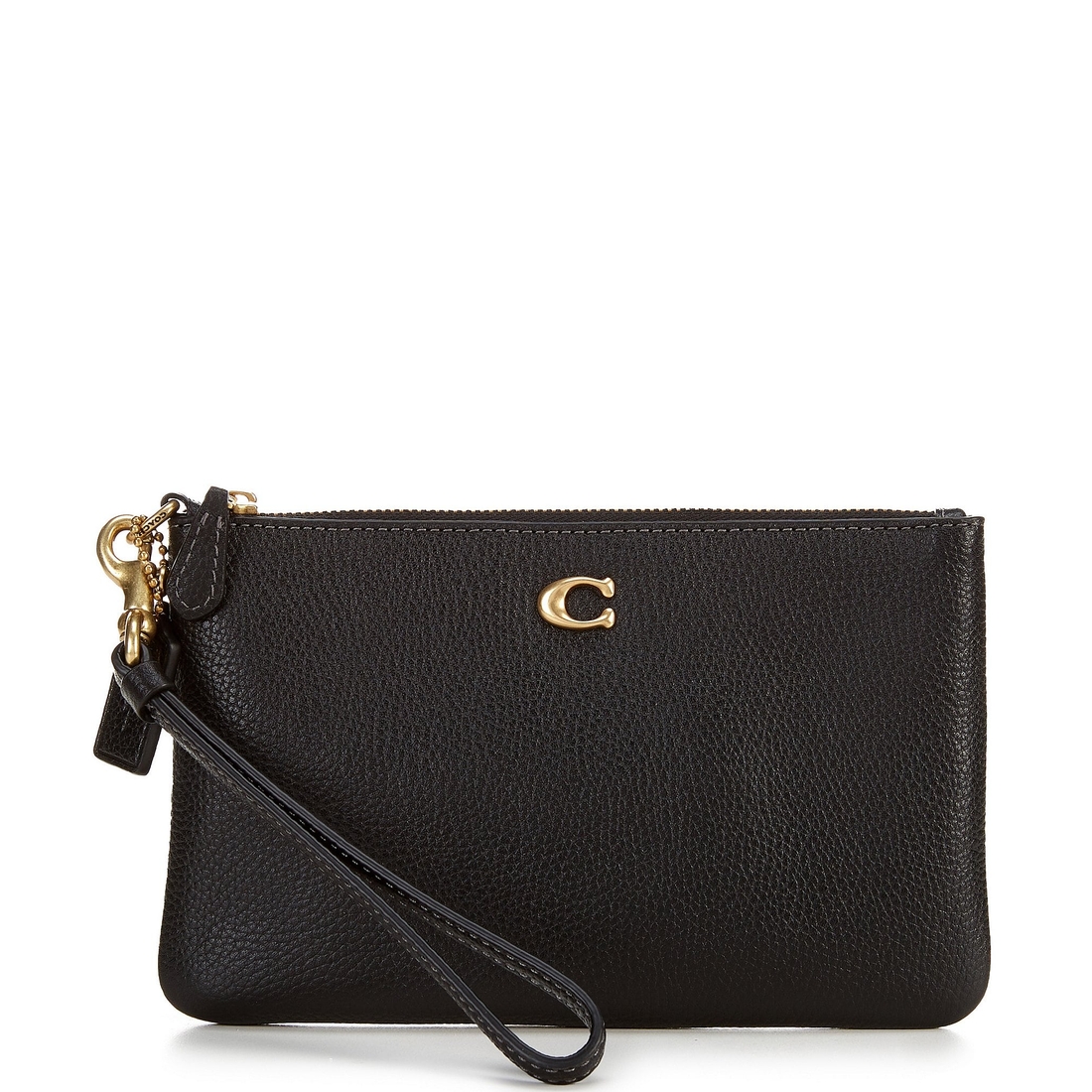 Coach Small Polished Pebble Leather Wristlet