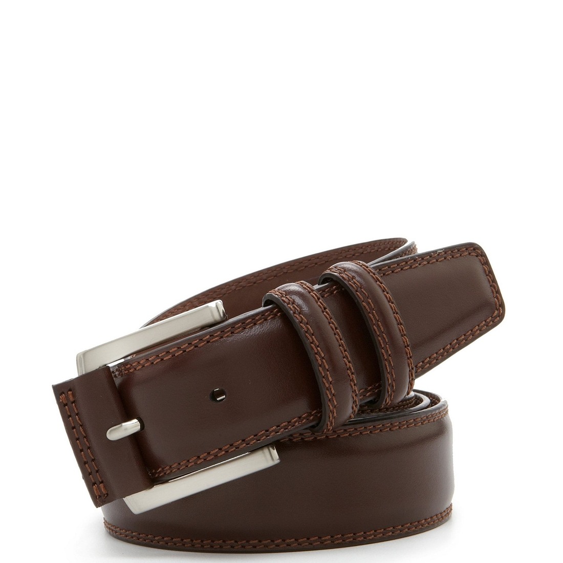 Roundtree & Yorke Big Tall Contrast-Stitch Casual Belt