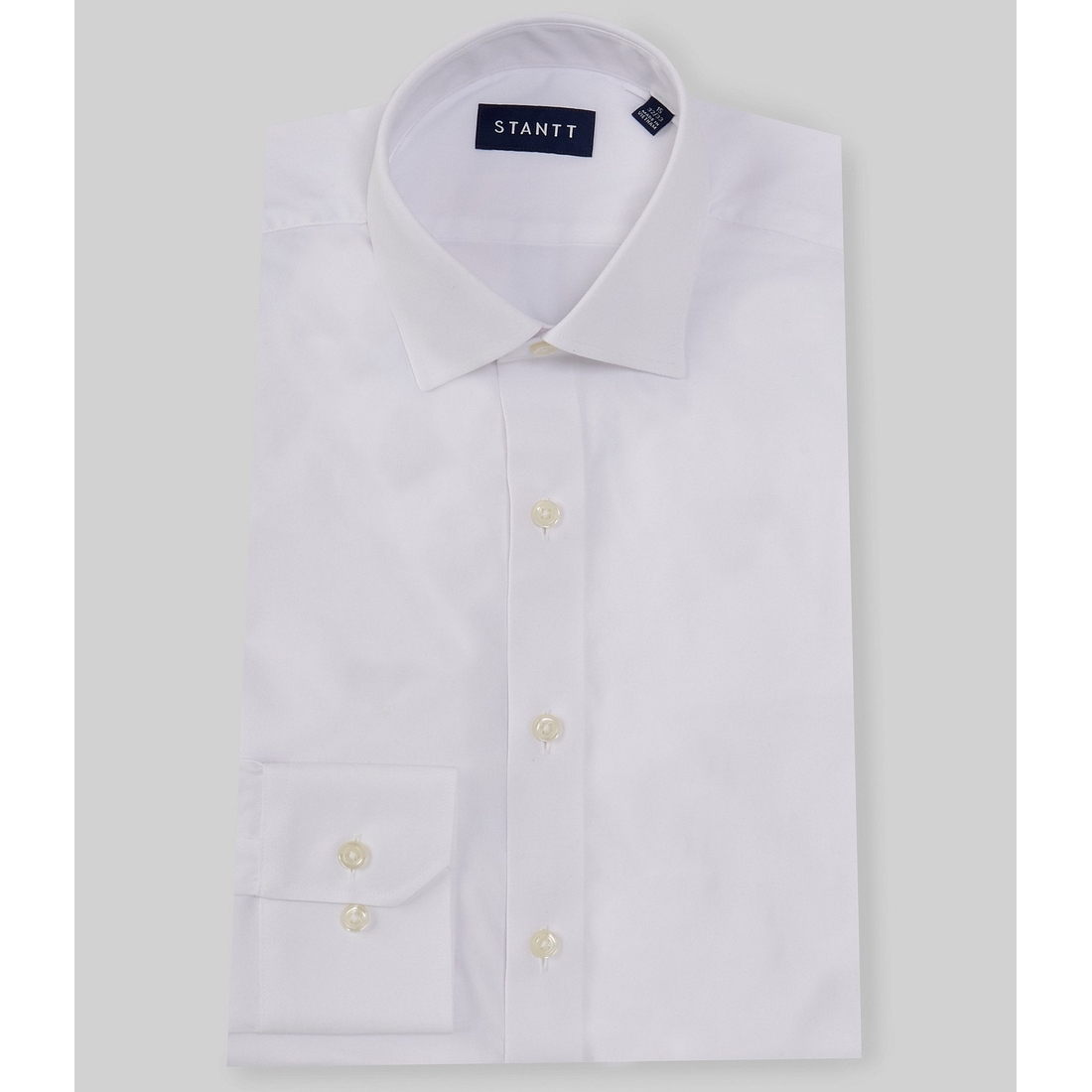 Stantt Classic Fit Performance Stretch Spread Collar Solid Twill Dress Shirt