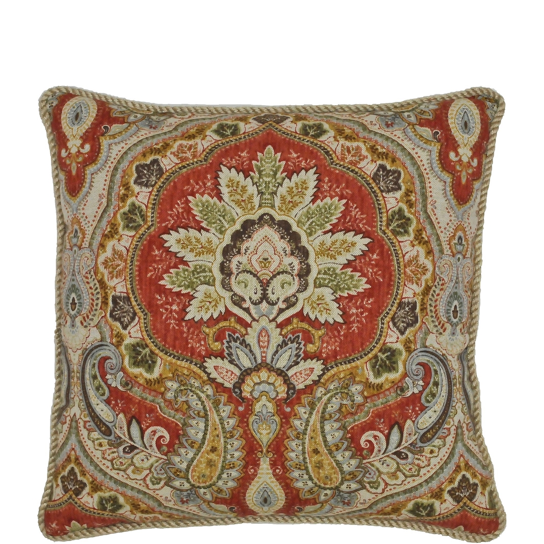 Rose Tree Harrogate Damask Geometric Reversible Square Pillow
