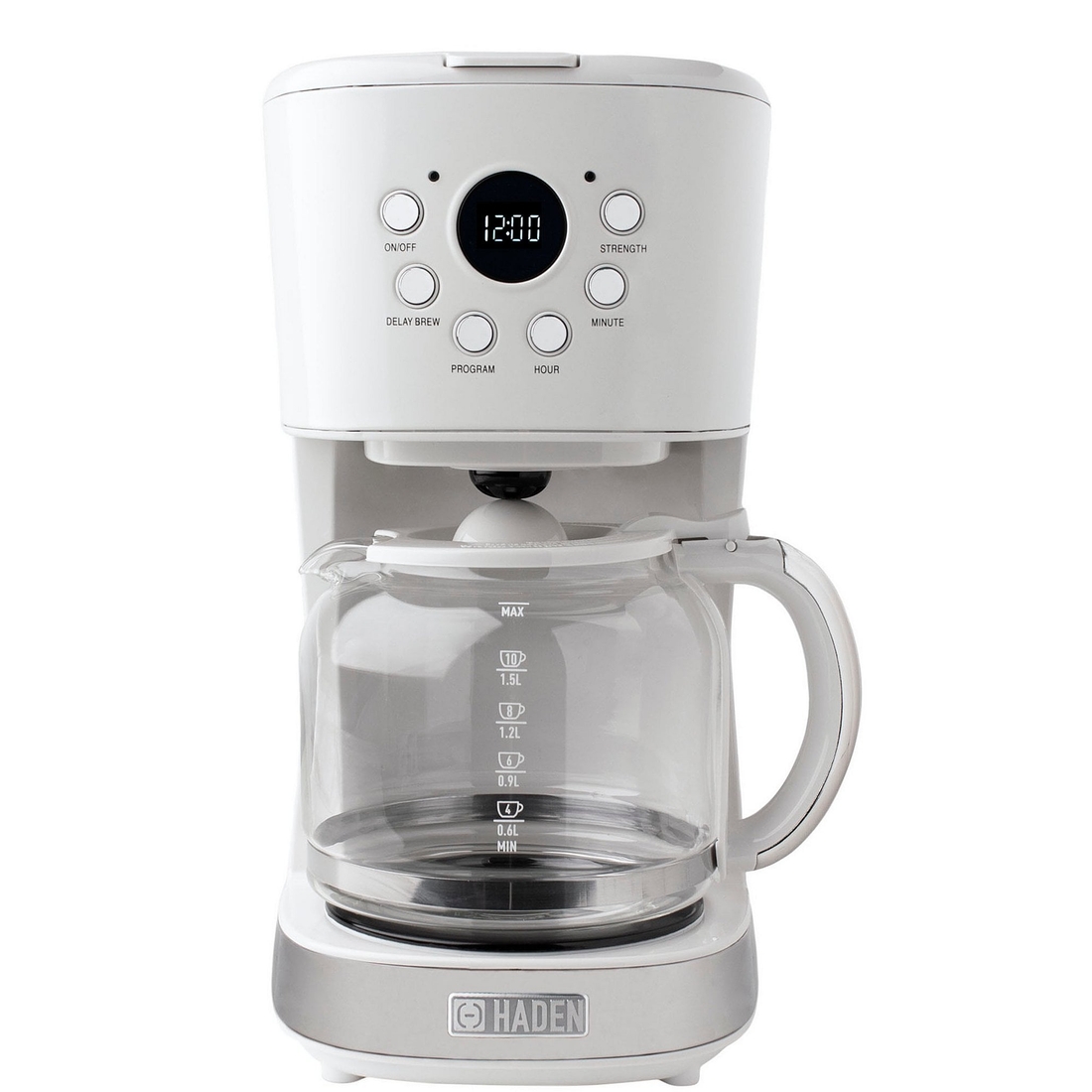 Haden Modern 12-Cup Programmable Drip Coffee Maker with Strength Control and Timer