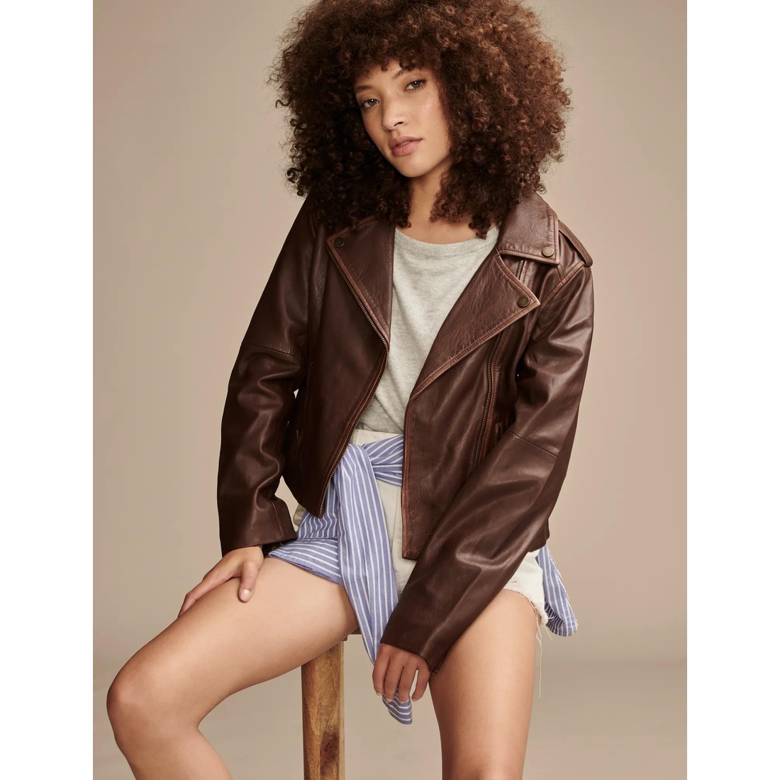 Lucky Brand Outlet Lucky Brand Classic Leather Moto Jacket