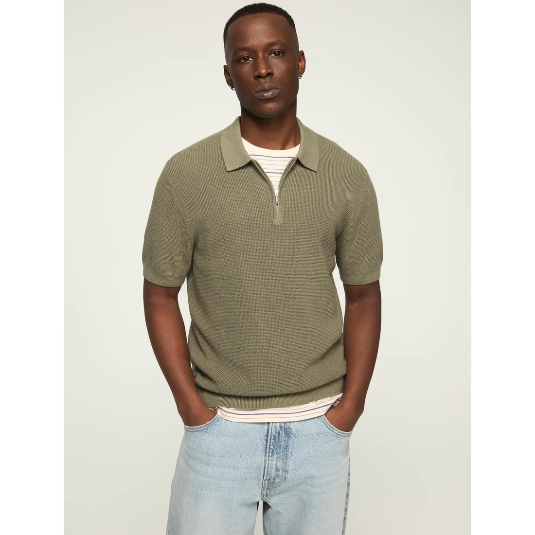 Lucky Brand Outlet Lucky Brand Short Sleeve Quarter Zip Polo