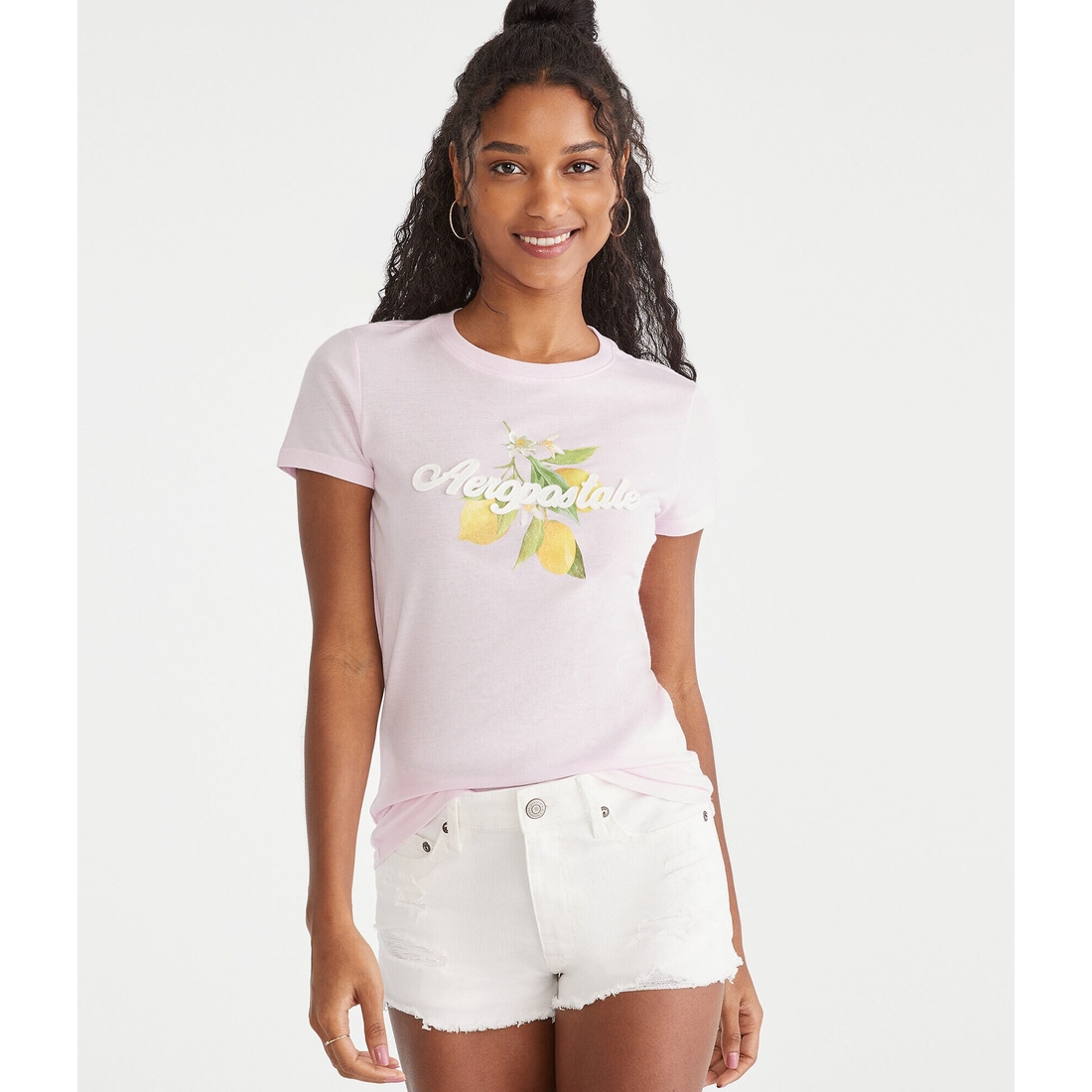 Aeropostale Womens' Aeropostale Lemons Applique Graphic Tee