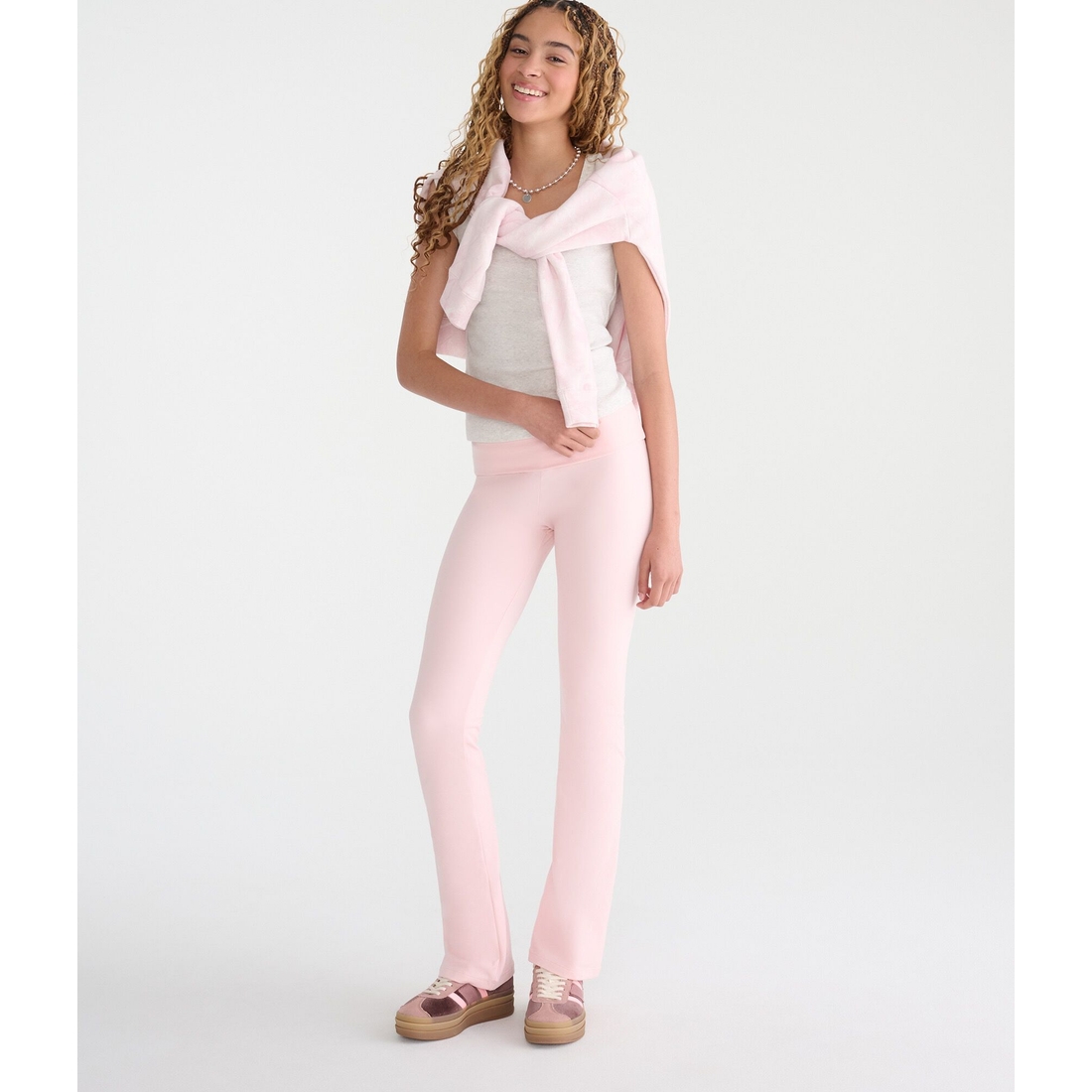 Aeropostale Mid-Rise Fold-Over Bootcut Pants