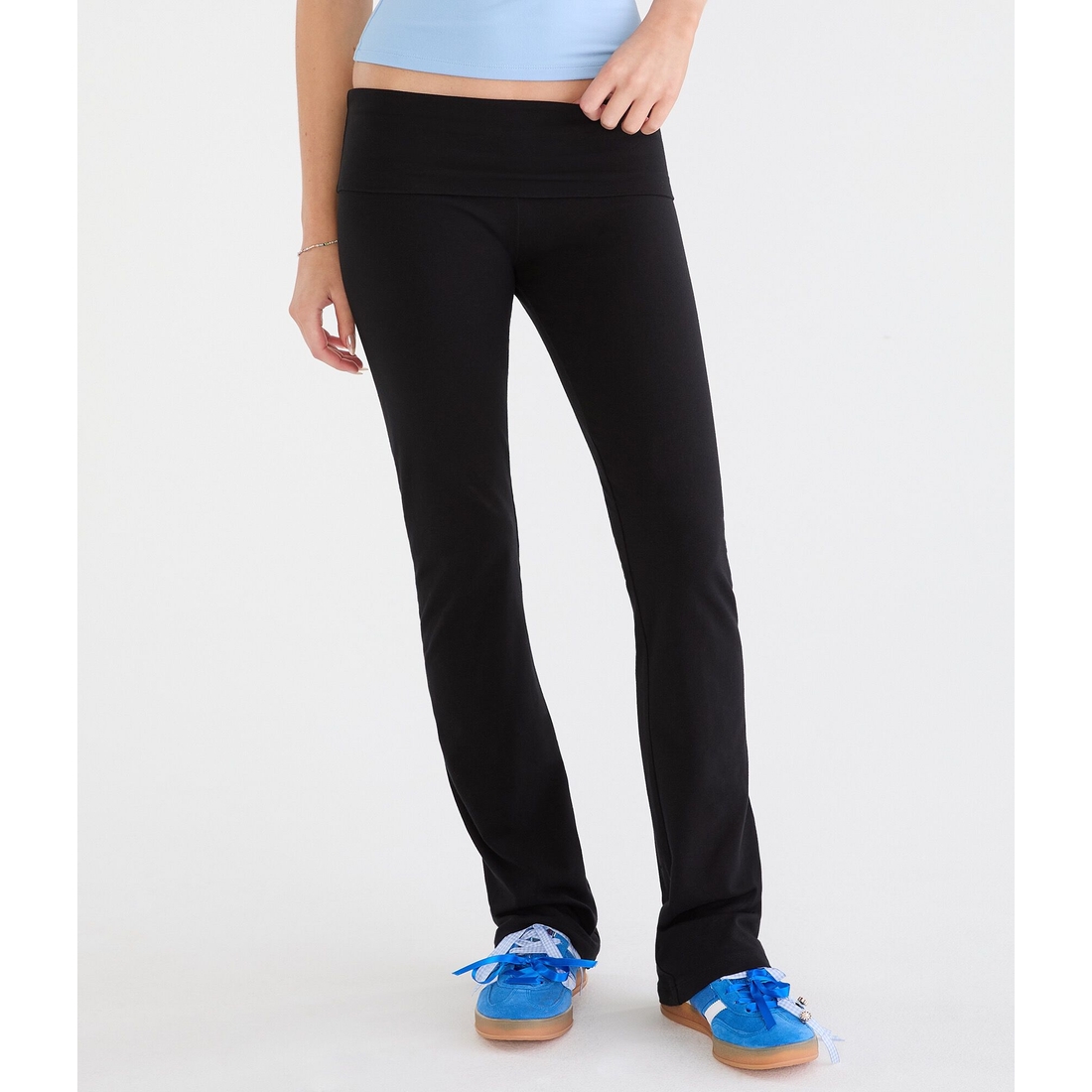 Aeropostale Mid-Rise Fold-Over Bootcut Pants