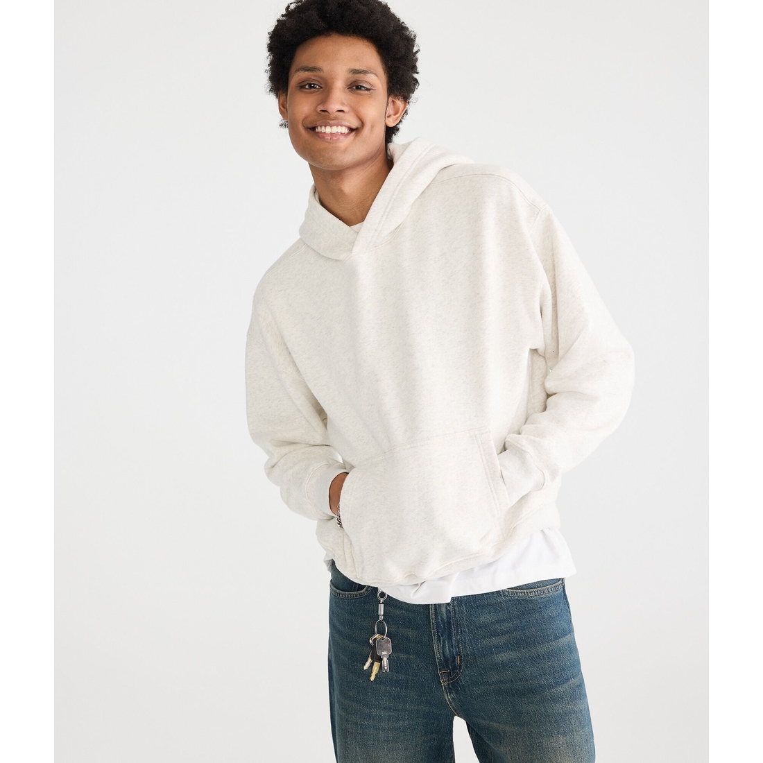 Aeropostale Cloud Soft Heathered Boxy Pullover Hoodie
