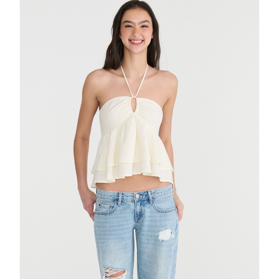 Aeropostale Ruffle Halter Top
