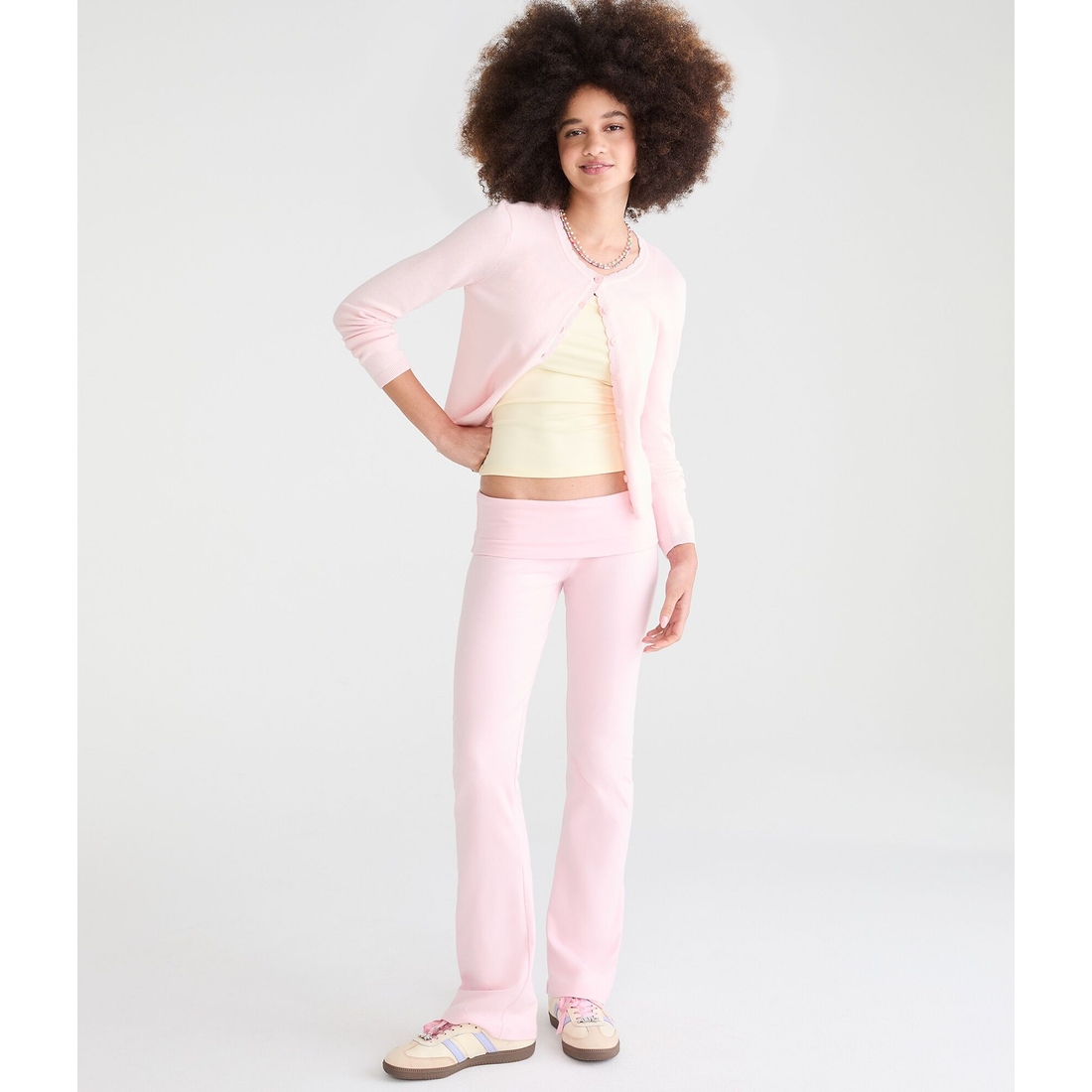 Aeropostale Mid-Rise Fold-Over Bootcut Pants
