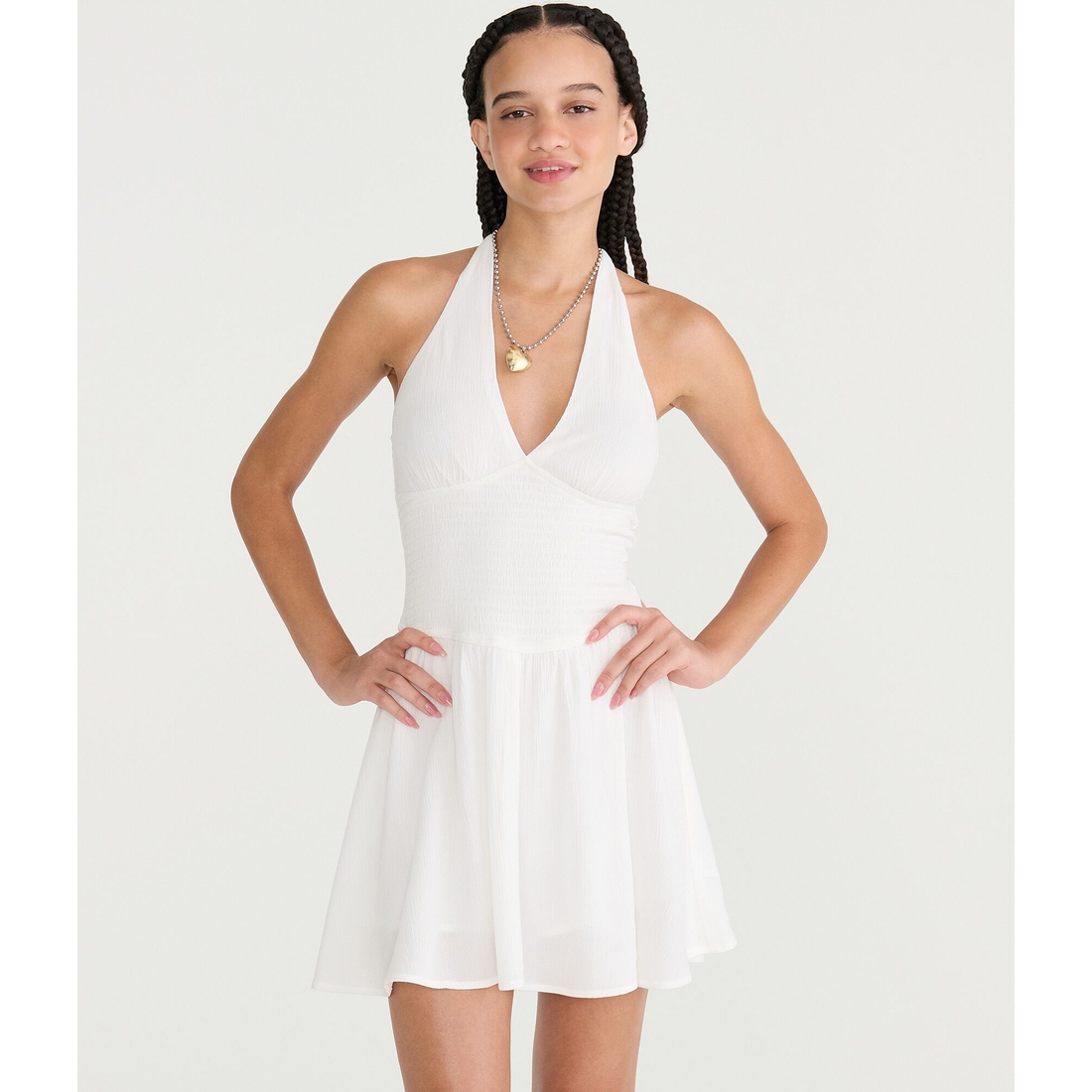 knee length dresses for ladies In Haven Halter Mini Dress Blue main image 0