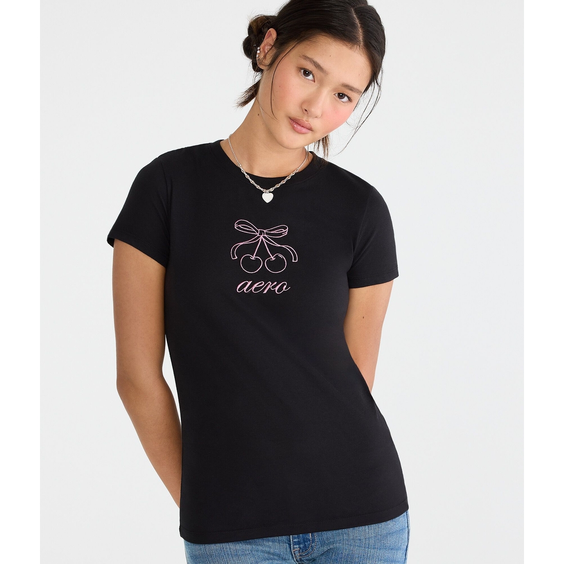Aeropostale Cherry Bow Graphic Tee