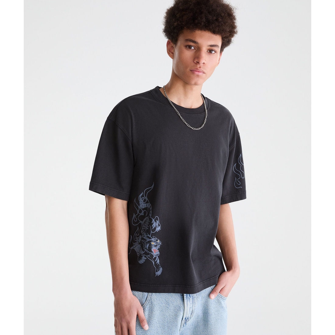 Aeropostale Fire Tiger Washed Graphic Tee