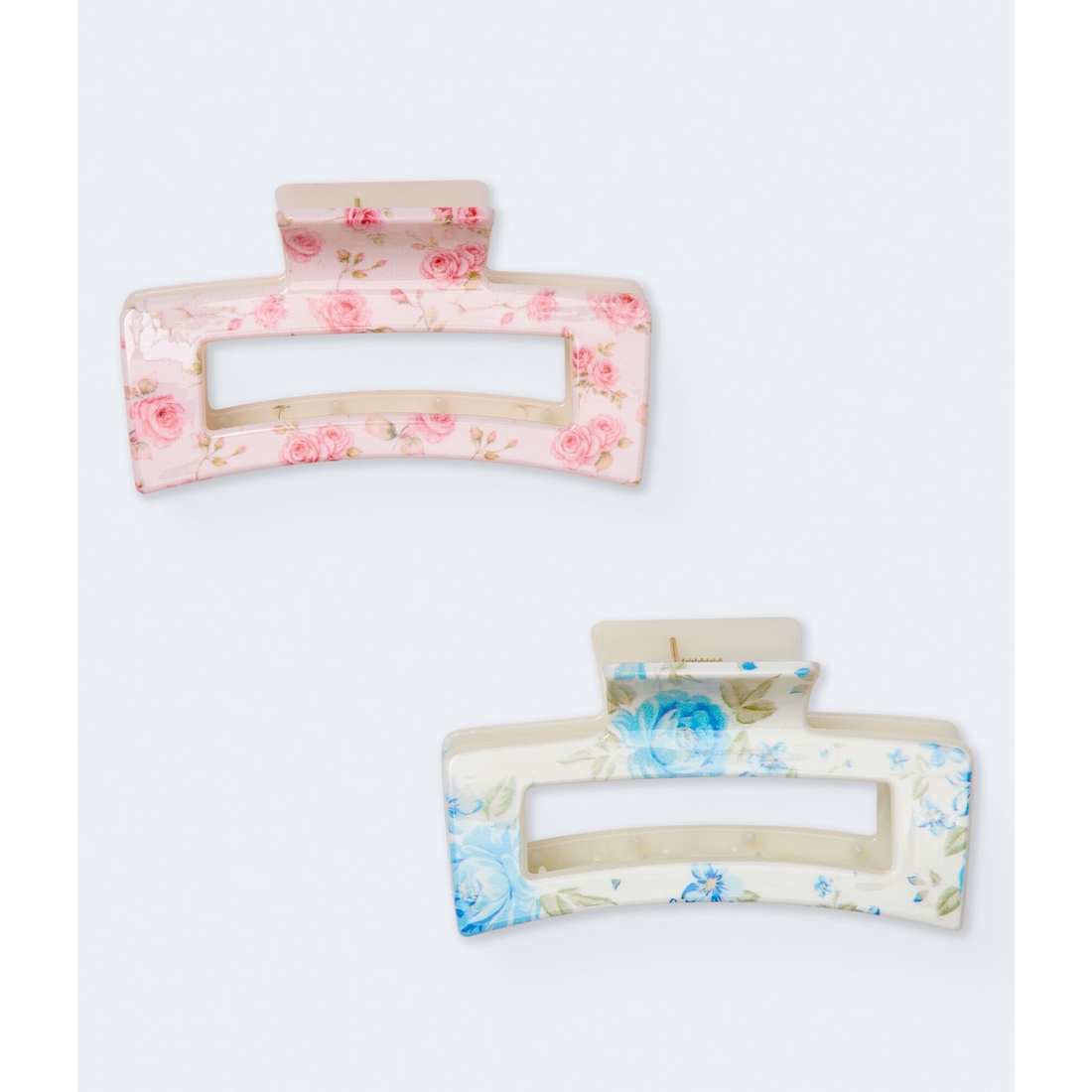 Aeropostale Floral Rectangular Claw Hair Clip 2-Pack