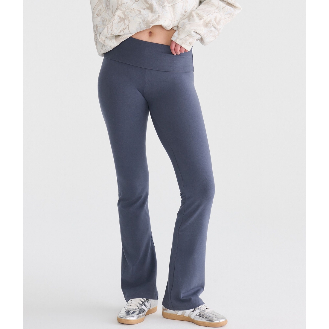 Aeropostale Mid-Rise Fold-Over Bootcut Pants