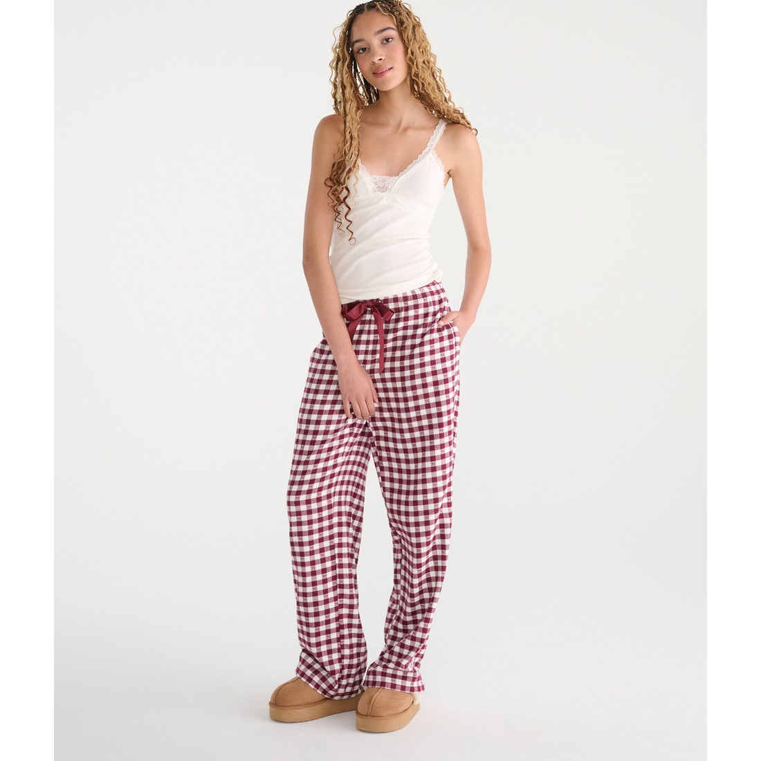Aeropostale Bow Check Flannel Sleep Pants