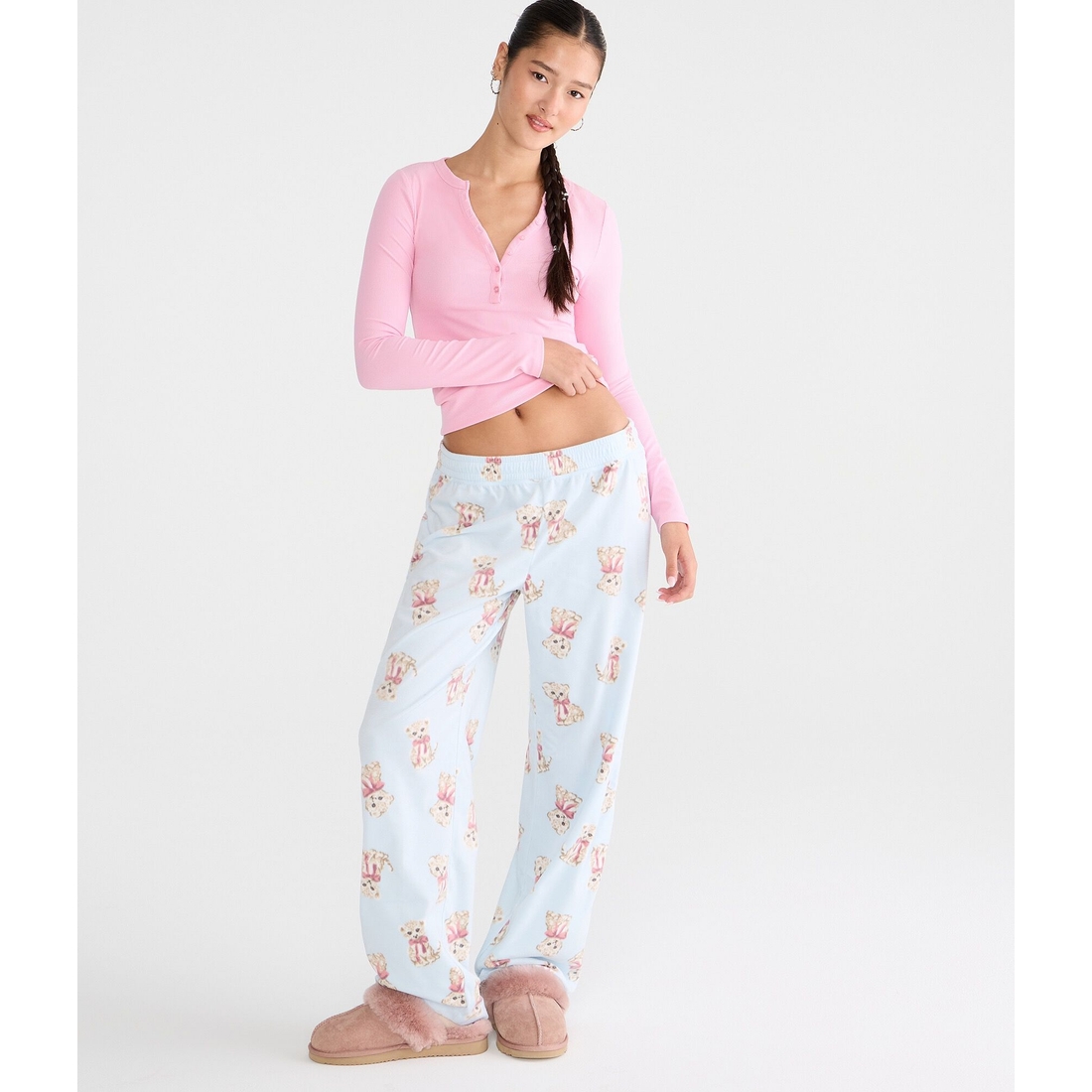 Aeropostale Snow Leopard Polyfleece Sleep Pants