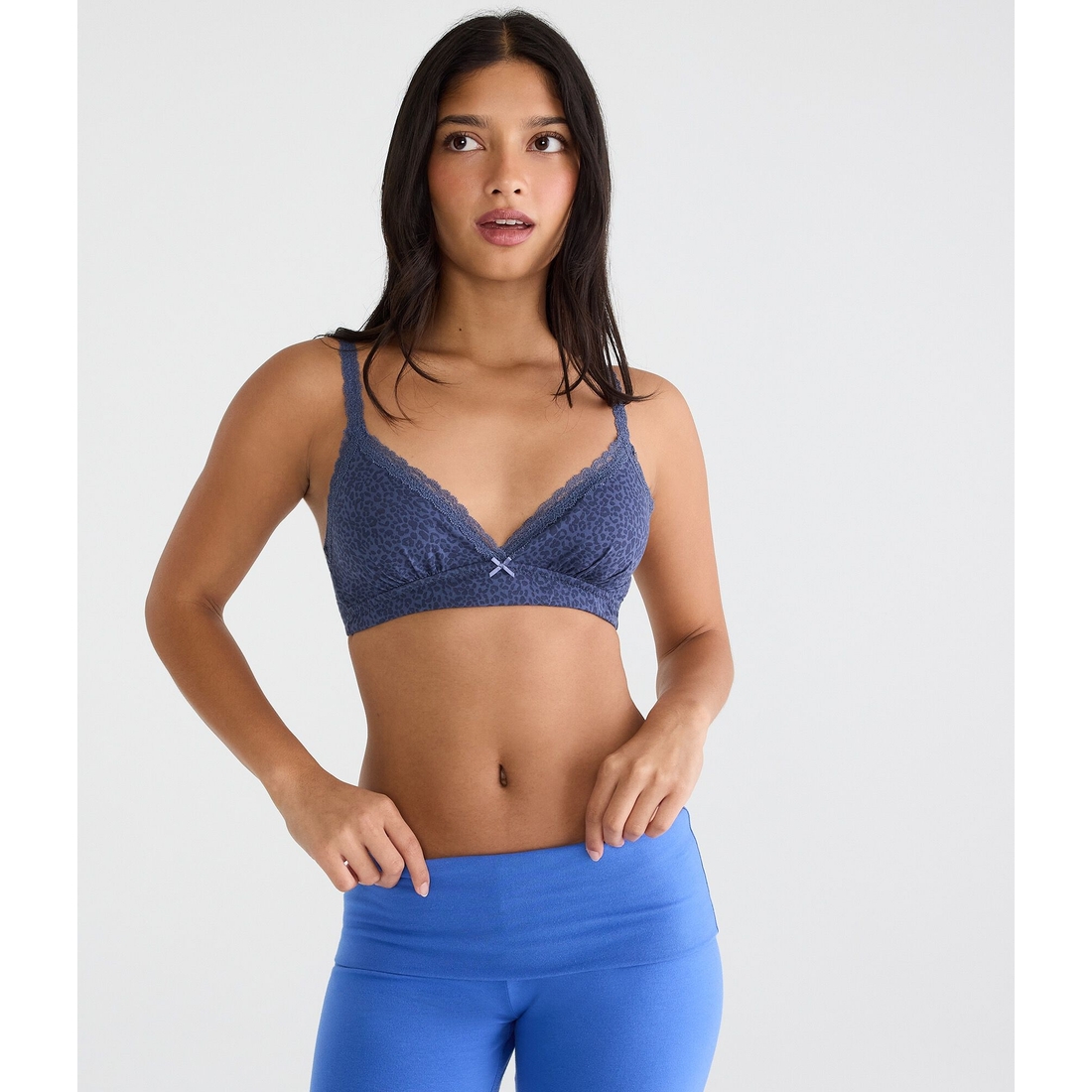 Aeropostale Leopard Print Lace Triangle Bralette