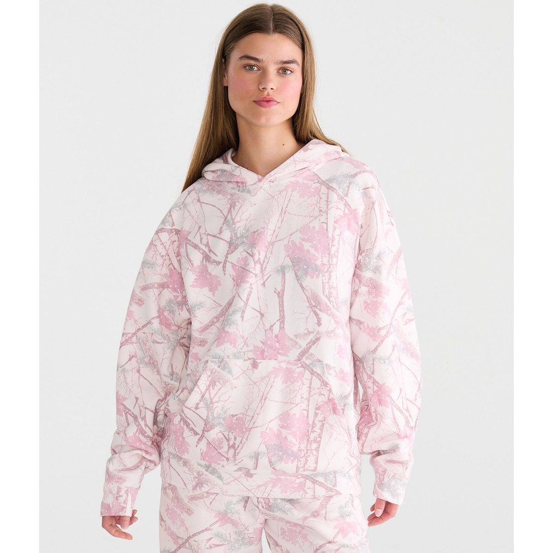Aeropostale Cloud Soft Forest Camo Oversized Pullover Hoodie