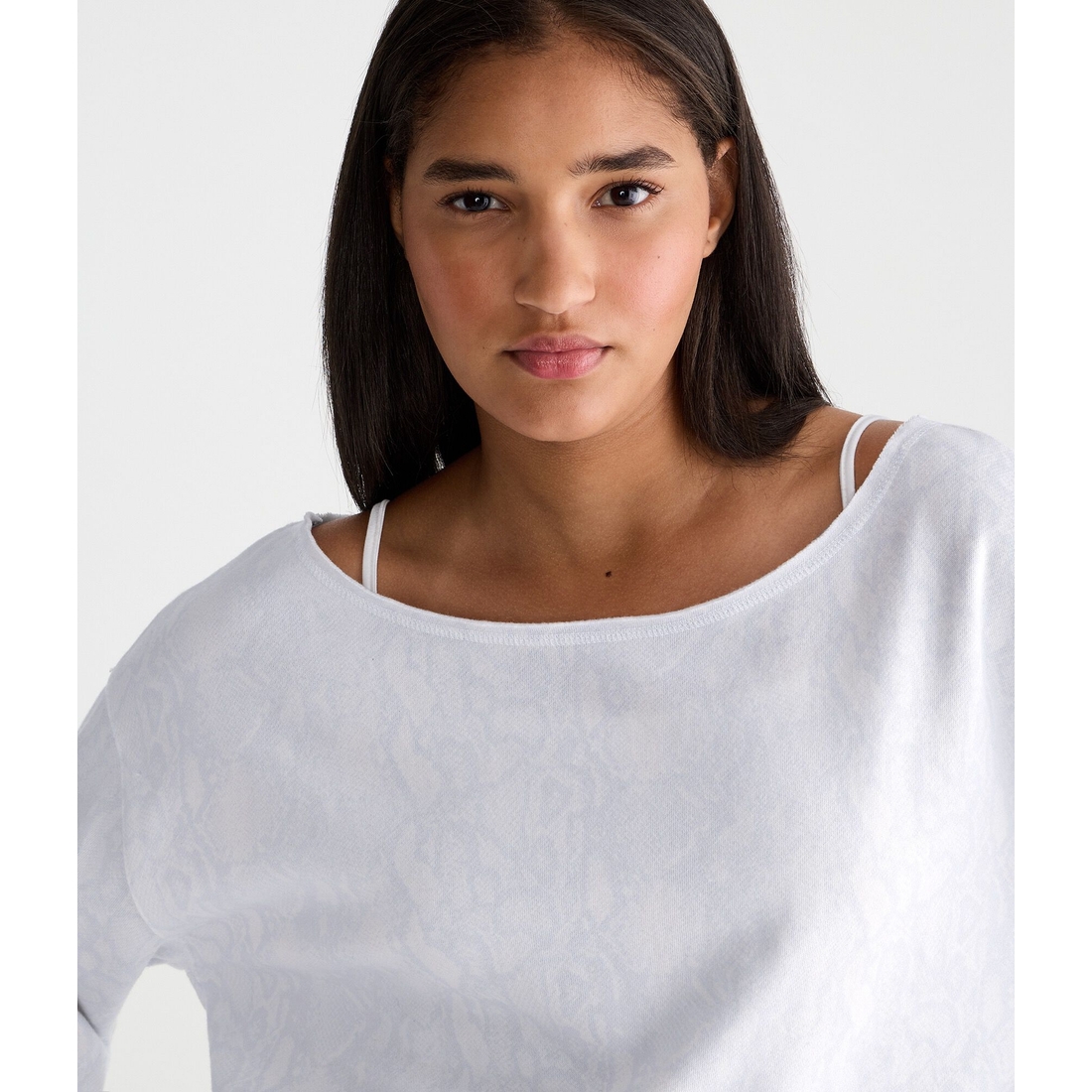 Aeropostale Cloud Soft Snake Print Oversized Off-The-Shoulder Sweatshirt