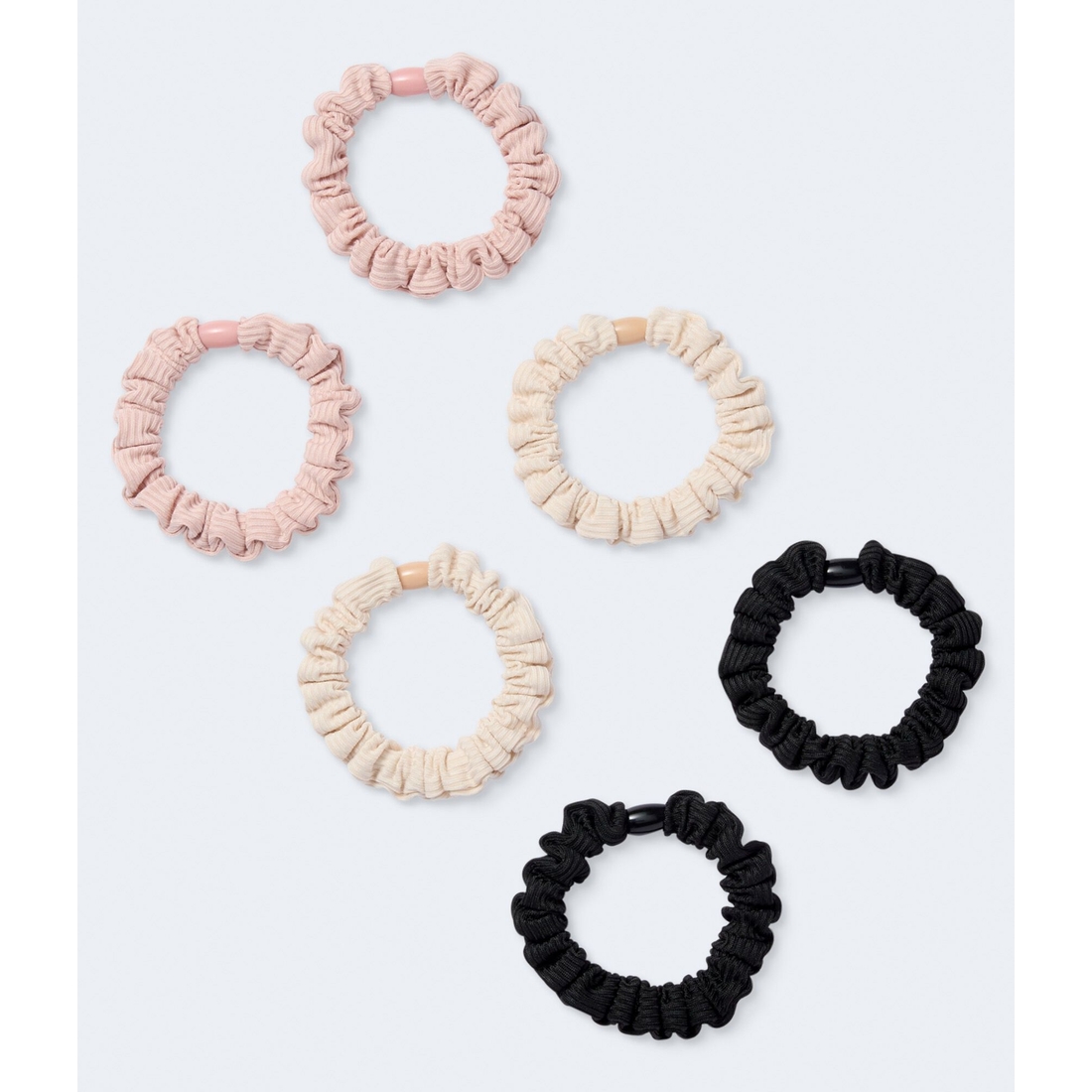 Aeropostale Neutral Rib Scrunchie 6-Pack