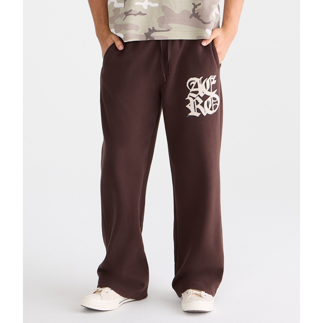 Aeropostale Cloud Soft Gothic Graphic Bootcut Sweatpants
