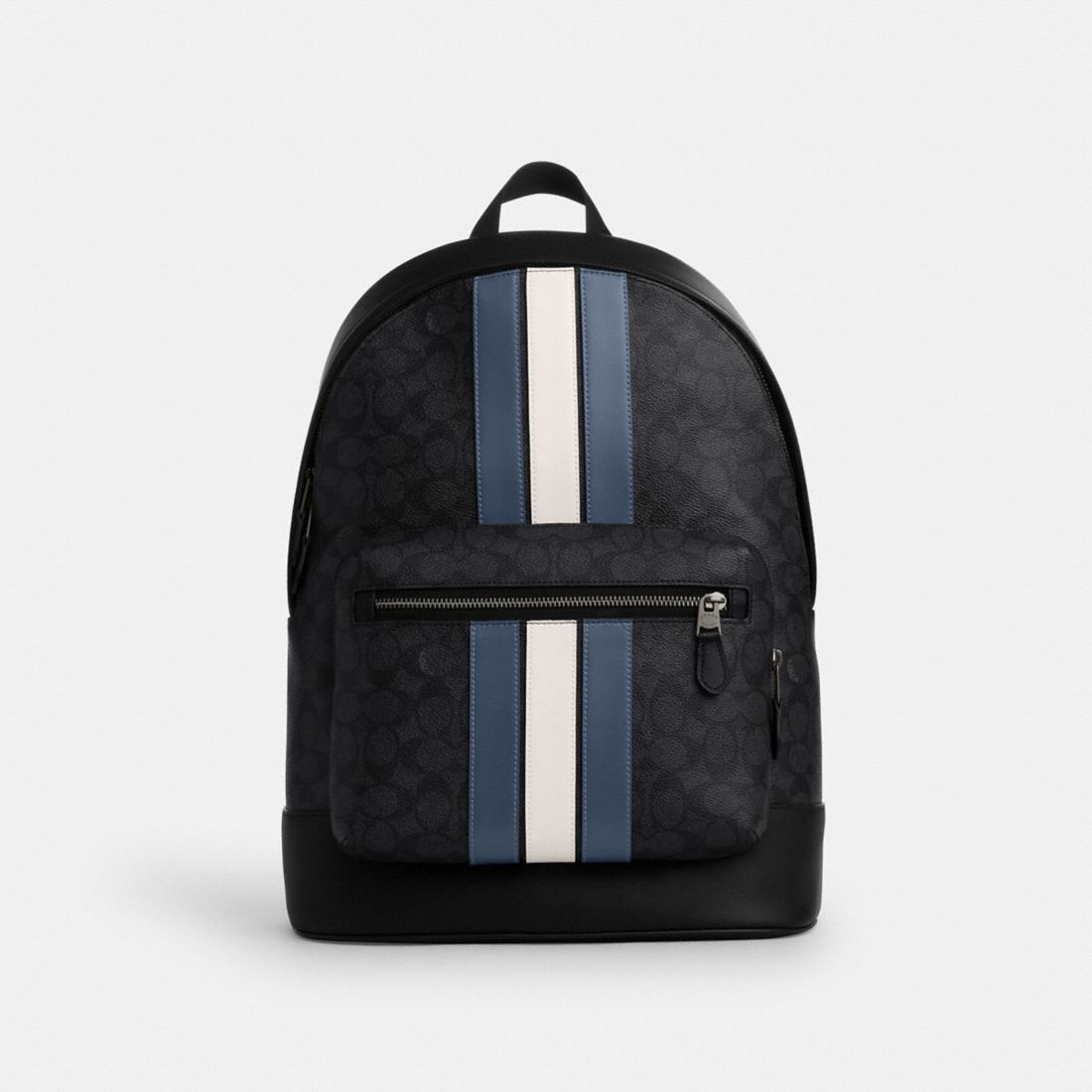 Coach Outlet West Backpack In Signature Canvas With Varsity Stripe available now at Concord Mills