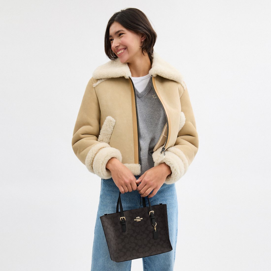 Coach Outlet Mollie Tote Bag 25 In Signature Canvas