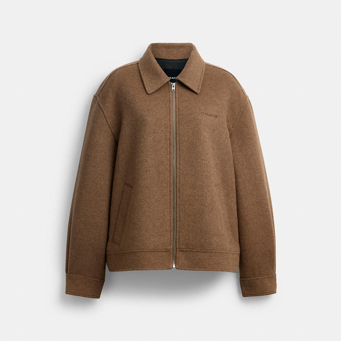 Coach Outlet Coach Zip Front Wool Jacket available now at Sawgrass