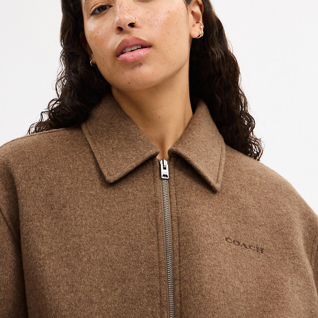 Coach Outlet Coach Zip Front Wool Jacket available now at Folsom