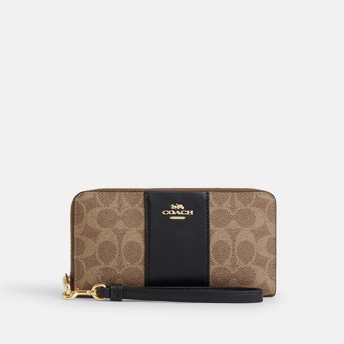 Coach Outlet Coach Long Zip Around Wallet In Signature Canvas With 