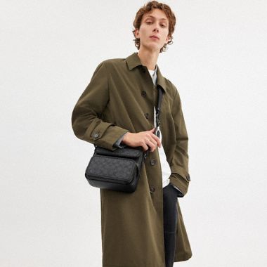 ショルダーバッグ Coach Houston Flight Bag CP756 4009 NWT Coach 4009 Men's Houston Flight Bag In Signature Leather